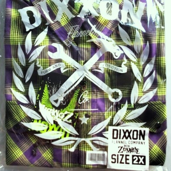 DIXXON Flannel x ROB ZOMBIE Collab Flannel Shirt- Men's 2XL - Picture 12 of 14